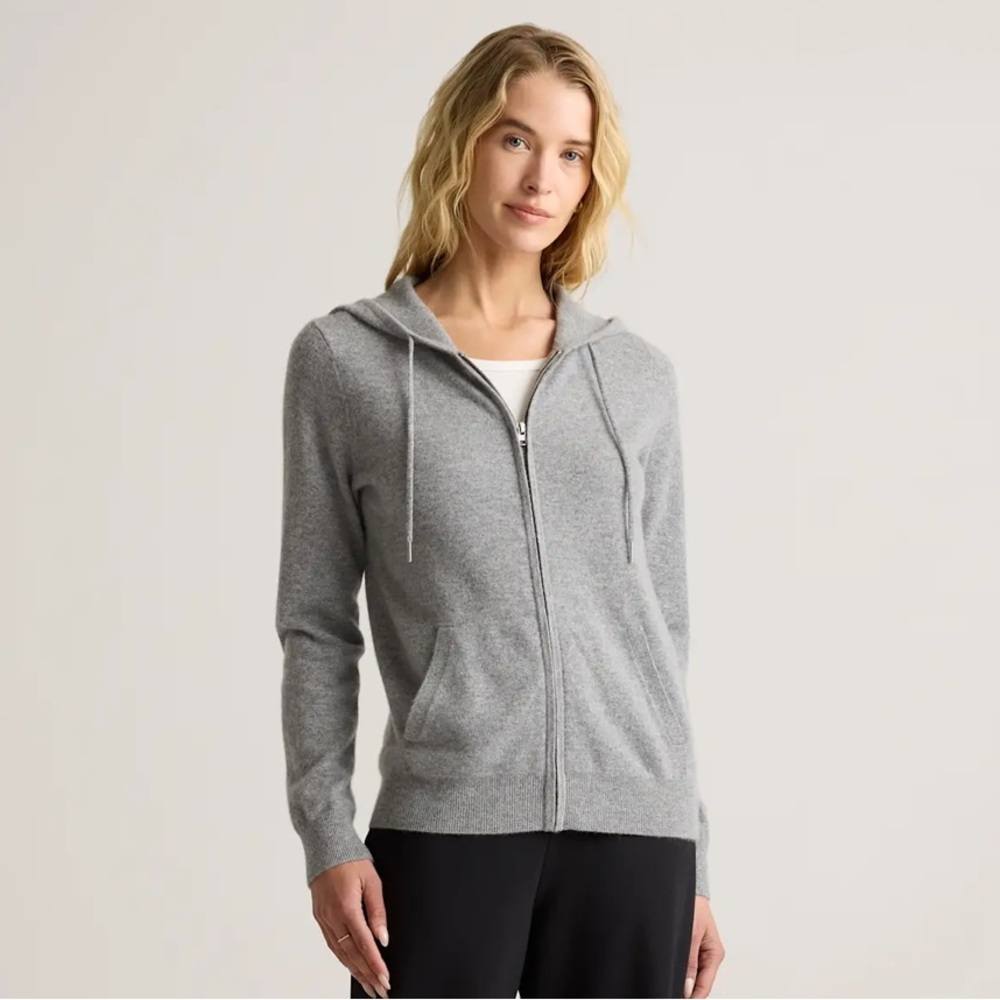 Quince 🩶🩶 Mongolian Cashmere 🩶🩶 Full-Zip Hoodie - S